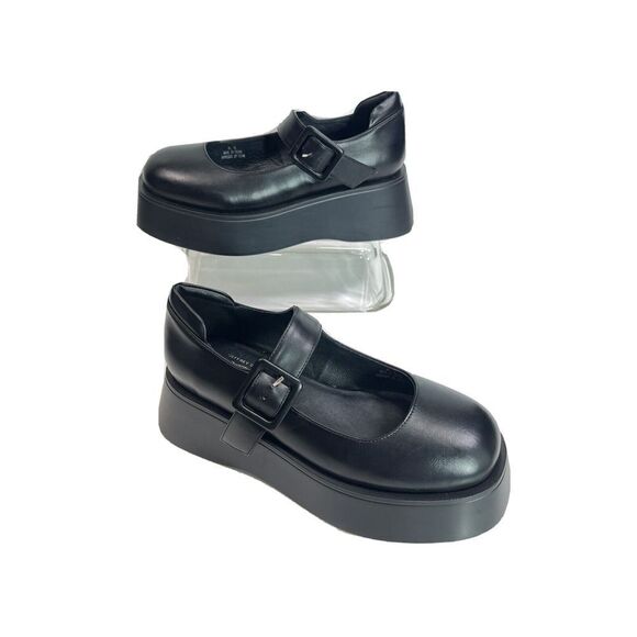 Free People x Jeffrey Campbell Black Mary Jane Platform Shoes Sz 8.5 Ichika New - Picture 1 of 15